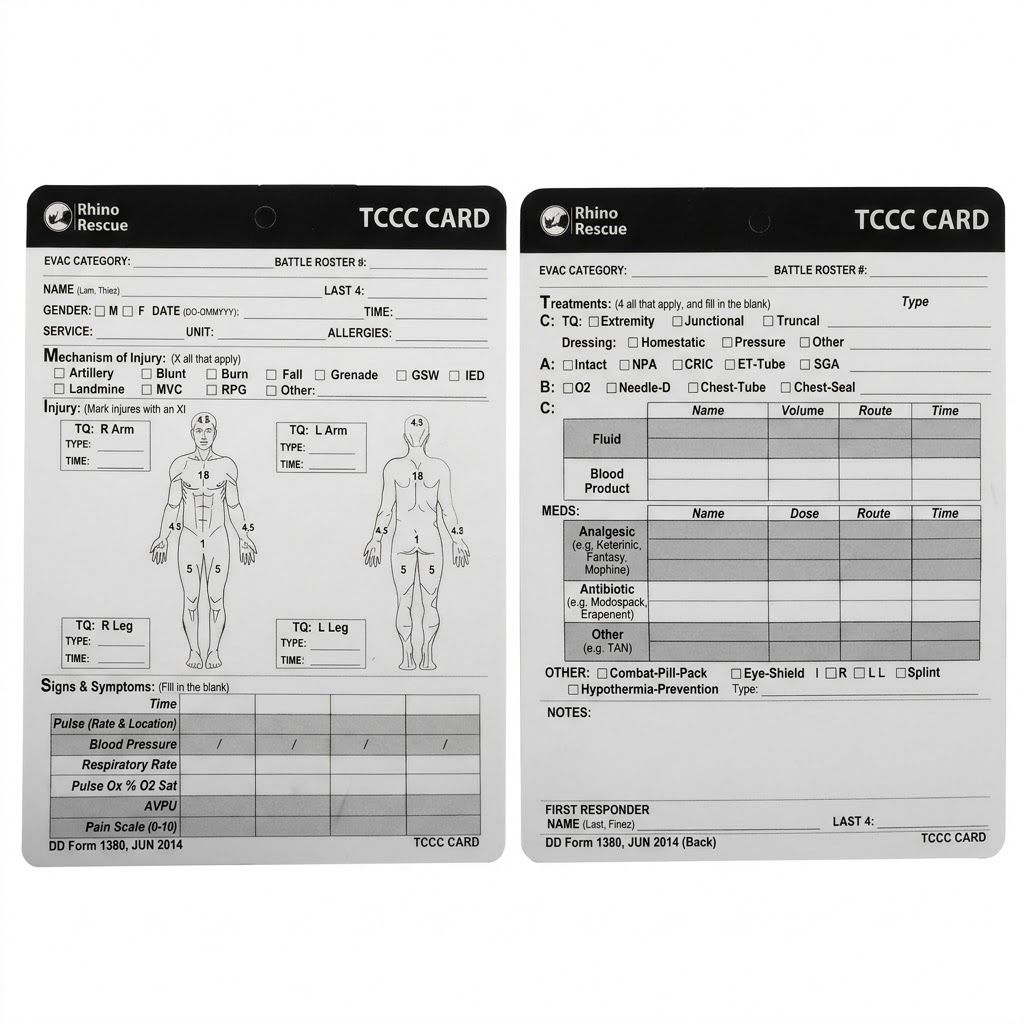 Карточка пострадавшего (Rhino Rescue) TCCC Card BCKZ0071, фото 5