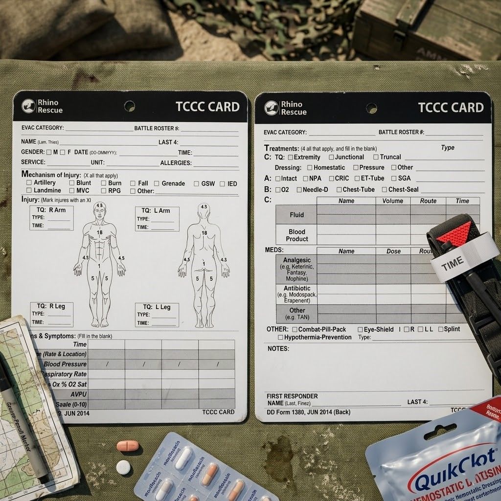 Карточка пострадавшего (Rhino Rescue) TCCC Card BCKZ0071, фото 7