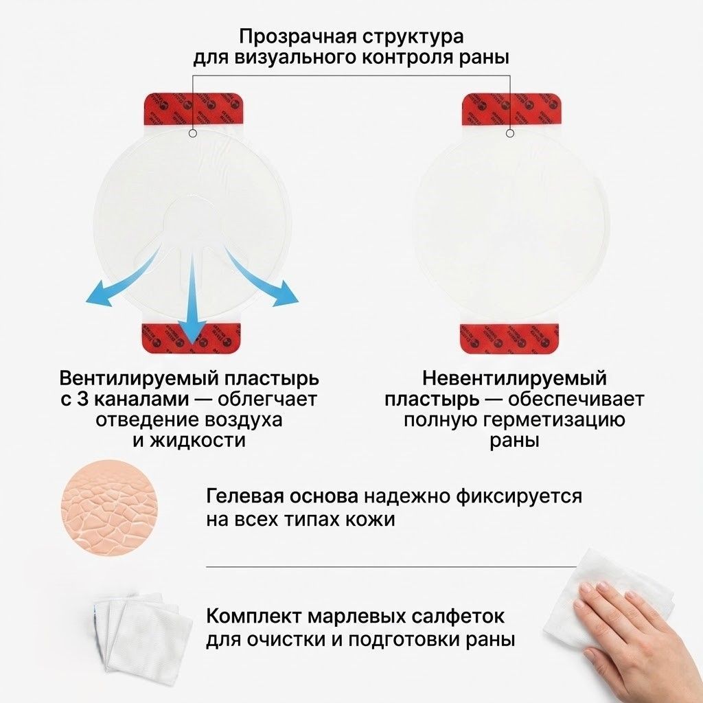 Комплект окклюзионных пластырей Rhino Rescue Chest Seal Twin Pack PZXF0045, фото 3